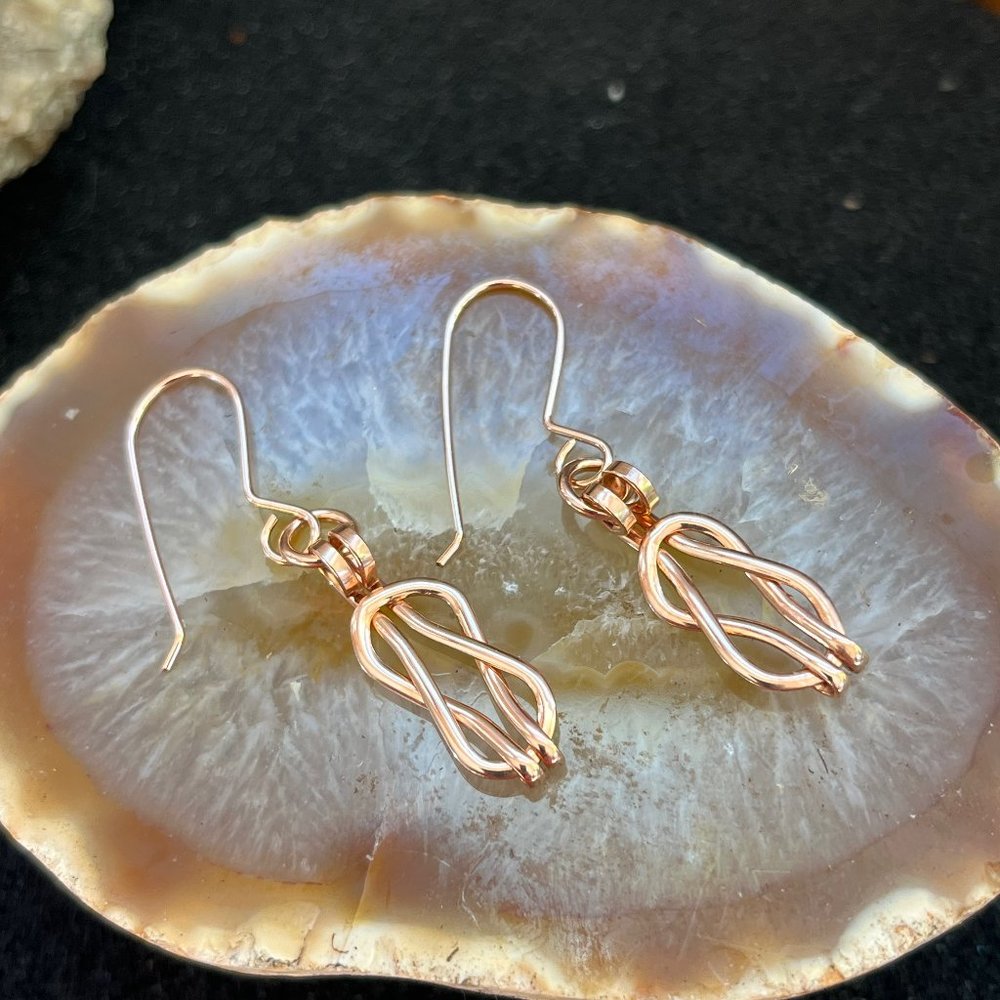 Hand crafted bronze drop earrings